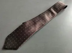 【美品ネクタイ】ドット柄ネクタイブラウン
