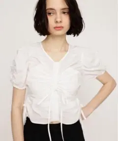 SLY GATHER WOVEN TOPS ギャザー ウーブン トップス 夏服