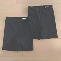 メッシュスパッツ 黒 2分丈 2枚セット　100