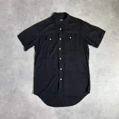 vintage パールダイバー レーヨン100 黒 無地 半袖シャツ M レア