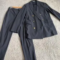 プラステ　リネンブレンドスティックパンツ　ネイビー　パンツ＋ジャケット