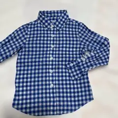 【美品】銀座サエグサ　綿100% チェックブラウス　110cm