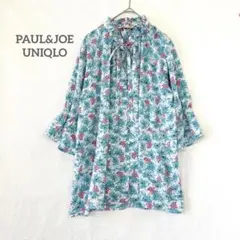ユニクロ ポール＆ジョー コラボブラウス シャツ 七分袖 花柄 華やか