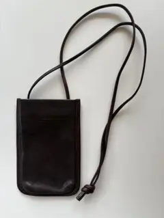 slow ダークブラウン レザー スマホショルダーバッグ