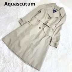 超美品Aquascutumライナー付ロング丈 ギャバジントレンチコート