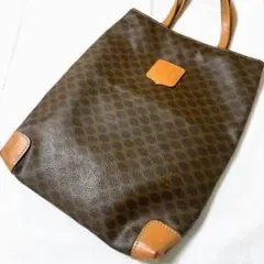 CELINE セリーヌ マカダム柄 トートバッグ 手提げ ブラウン系