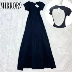 MIRROR9 背中あき スリット マキシ丈 ストレッチ ロング ワンピース