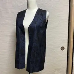 大島紬 リメイク ベスト Mサイズ