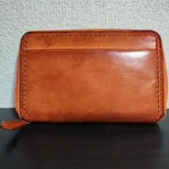 レザー 二つ折り財布 ブラウン 6ポケット