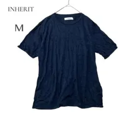 【インヘリット 】INHERIT ネイビー Mサイズ 半袖Tシャツ リネン