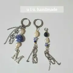 ハンドメイド ピアス 淡水パール ビーズ チェーン シルバー