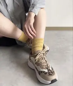 【美品】lus. レオパード柄ダッドスニーカー