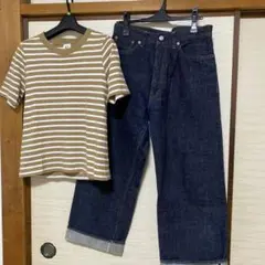 お値下げRNA-nデニムとボーダーT、デニムはインディゴ。