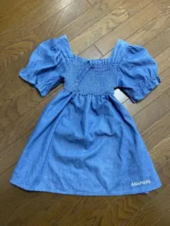 ANAPGIRL デニムブルー 半袖ワンピースアナップガール♡XSサイズ♡