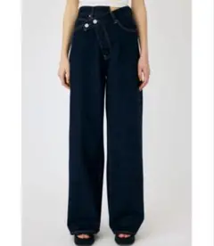 moussy マウジー クロスウエストワイドストレートデニム