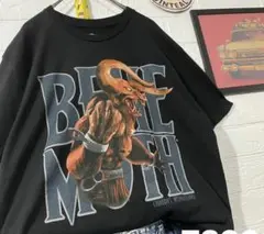 アメリカ古着 ベヒーモス 半袖Tシャツ ブラック M プリント 大きめ us