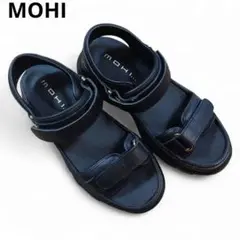 MOHI モヒ ベルクロサンダル 36 レディース 厚底 ブラック レザー