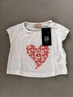 CLUB MED ピンクハートTシャツ サイズ2 ホワイト