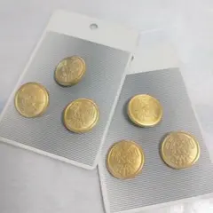 金色　模様入りボタン６個セット　ジャケット　ブレザーボタン