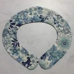 ネッククーラーカバー 花柄 紺色 ハンドメイド Lサイズ 約40㎝