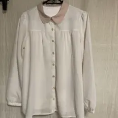 裏地付ブラウス　薄ベージュ　Mサイズ