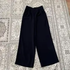 ビューティーアンドユース　ネイビー ワイドパンツ ウエストゴム入り