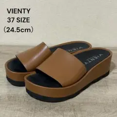 美品 VIENTYレザースライダープラットフォームサンダル 37サイズ