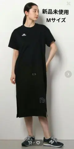 新品未使用タグ付き　黒　ニューバランス Renew ショートスリーブドレス