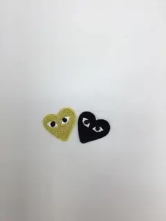 刺繍アイロンワッペン ハート2枚