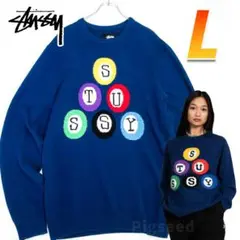 STUSSY ステューシー ビリヤードニット セーター ネイビー 海外L