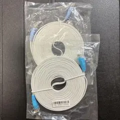 【新品】ホワイト RJ-45 LANケーブル Cat5e 2本セット