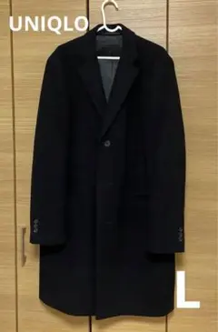 ユニクロ カシミヤチェスターコート メンズ ブラック L