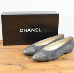 シャネル レディース キャップトゥ ヒール パンプス グレー 5 22.5程度
