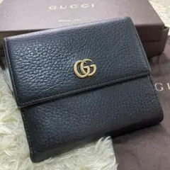 極美品✨GUCCI プチマーモント 二つ折り 財布 wallet レザー