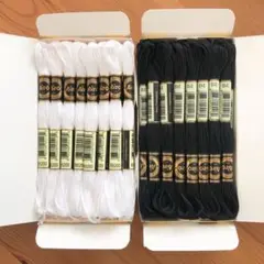 48束 刺繍糸 25番 白黒 ホワイト ブラックB5200 310 まとめ売り