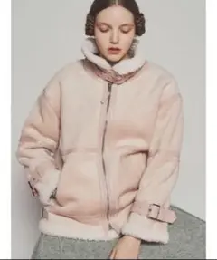 即完品 新品タグ付 FURFUR フェイクレザーボンバージャケット ムートン F