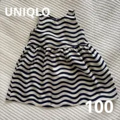 UNIQLO マリメッコ　ボーダー　ワンピース　ネイビー