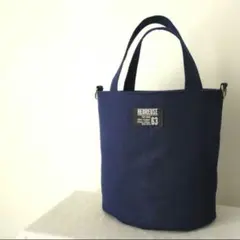 【8/31までお値下げ】　ハンドメイド　帆布のバッグ　バケツトート　丸底トート