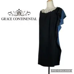 【美品】グレースコンチネンタル★パールワンピース★バイカラー★サイズ36