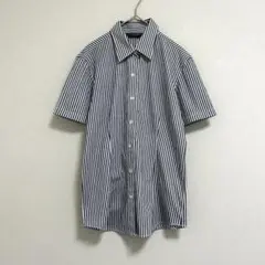 美品 ブリックハウス ストライプ 半袖シャツ 【F】 ネイビー 東京ブラウス