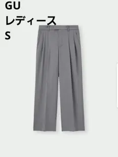 GU グレー ローウエストバギーパンツ プリーツ入り レディース ボトムス 春夏