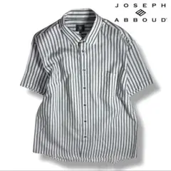JOSEPH ABBOUD｜ストライプ半袖シャツ3Lジョセフアブード