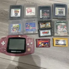 ゲームボーイアドバンス クリアピンク + ゲームカートリッジ