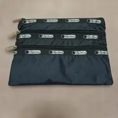 LeSportsac ポーチ 3ジッパー　ブラックお値下げ