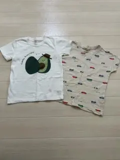 西松屋 アボカドと車柄のTシャツ2枚セット 110cm
