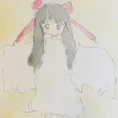 天使の女の子 水彩画 ポストカード
