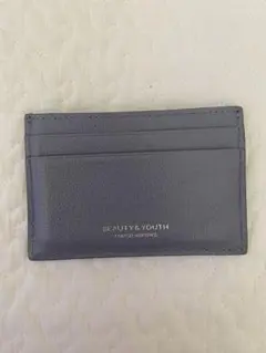 BEAUTY & YOUTH グレー レザー カードケース
