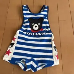 ミキハウス ダブルビー 水着 90 ブルー ボーダー ビーくん