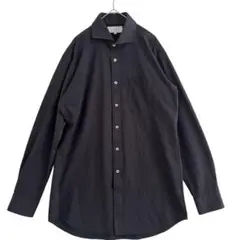 レミュー　アオキ　長袖　ロングシャツ　L ブラック　ボタンシャツ　胸ポケット付