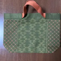 刺子バッグ　清原　手仕事と彩りを楽しむ大人の刺子バッグキット完成品　ハンドメイド
